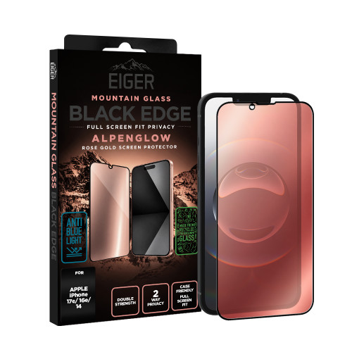 Eiger Mountain Black Edge Alpenglow GRS for Apple iPhone 17e/ 16e/ 14 in Rose Gold