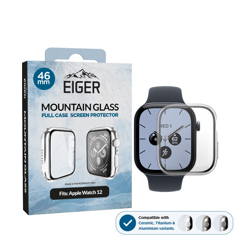 Eiger Mountain Glass Full Case for Apple Watch Series 12 46mm in Clear