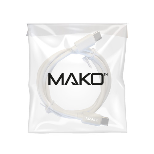 Mako USB-C to USB-C 60W USB 2.0 1M Cable in White in Bulk