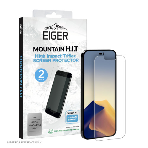 Eiger Mountain H.I.T. Screen Protector (2 Pack) for Apple iPhone 14 Pro