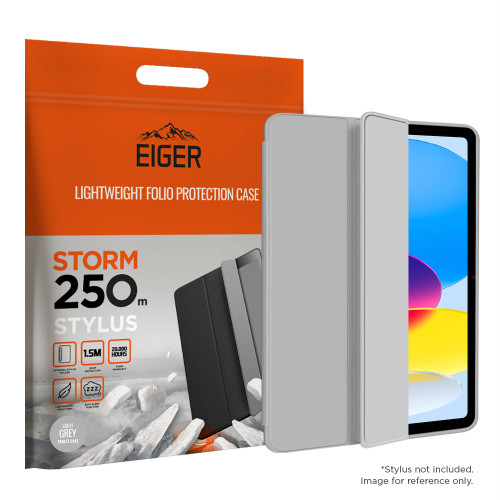 Eiger Storm 250m Stylus for Apple iPad 11 (11th Gen)/ 10.9 (10th Gen) in Light Grey