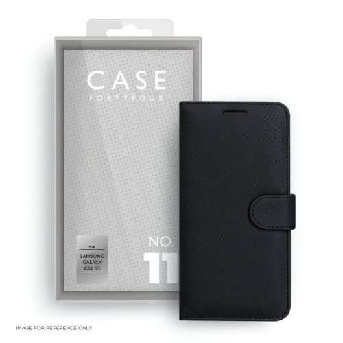 Case FortyFour No.11 for Samsung Galaxy A34 5G in Cross Grain Black