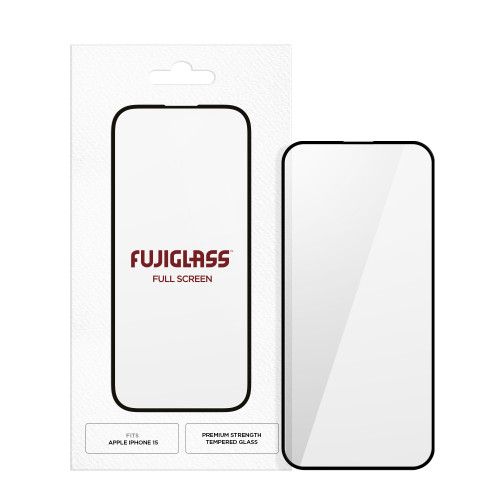 Fujiglass Screen Protector Full Screen for Apple iPhone 15 in Clear / Black
