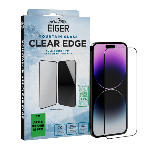 Eiger Mountain Glass CLEAR EDGE Screen Protector GRS for iPhone 15 Pro