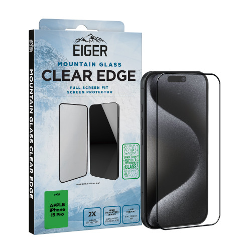 Eiger Mountain Glass CLEAR EDGE Screen Protector GRS for iPhone 15 Pro