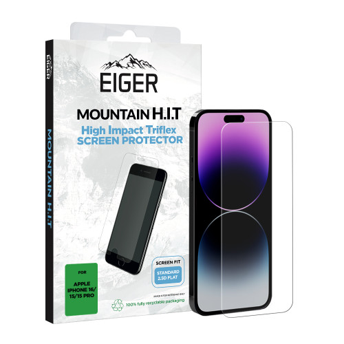 Eiger Mountain IMPACT Screen Protector GRS for 1 Pack iPhone 16/15/15 Pro