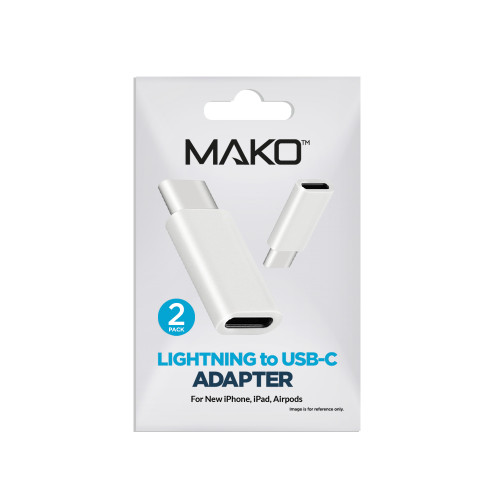 Mako Lightning to USB-C Adapter in White 2 Pack