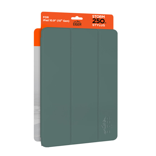 Eiger Storm 250m Stylus for Apple iPad 11 (11th Gen)/ 10.9 (10th Gen) in Dark Green in Retail Sleeve
