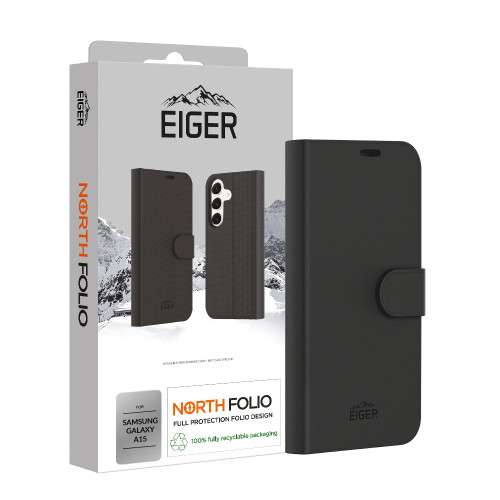 Eiger North Folio Case for Samsung Galaxy A15 in Black