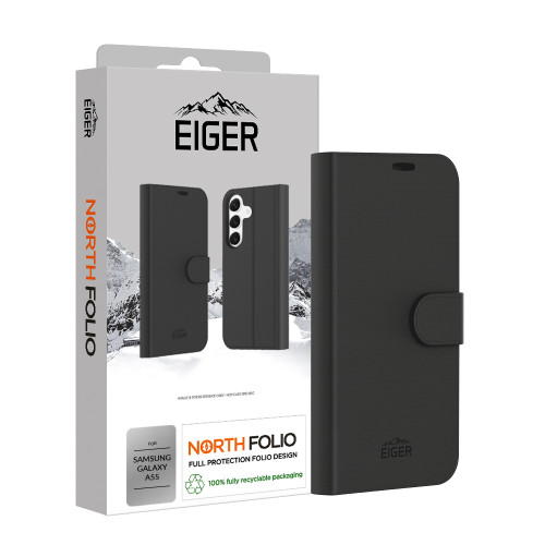 Eiger North Folio Case for Samsung Galaxy A55 in Black