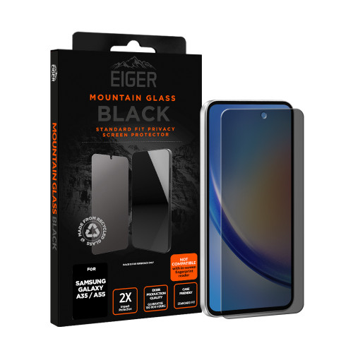 Eiger Mountain BLACK Privacy Screen Protector GRS for Samsung Galaxy A35 / A55