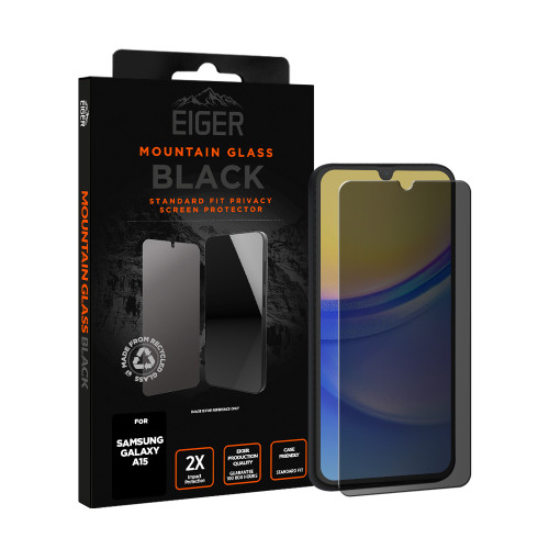 Eiger Mountain BLACK Privacy Screen Protector GRS for Samsung Galaxy A15