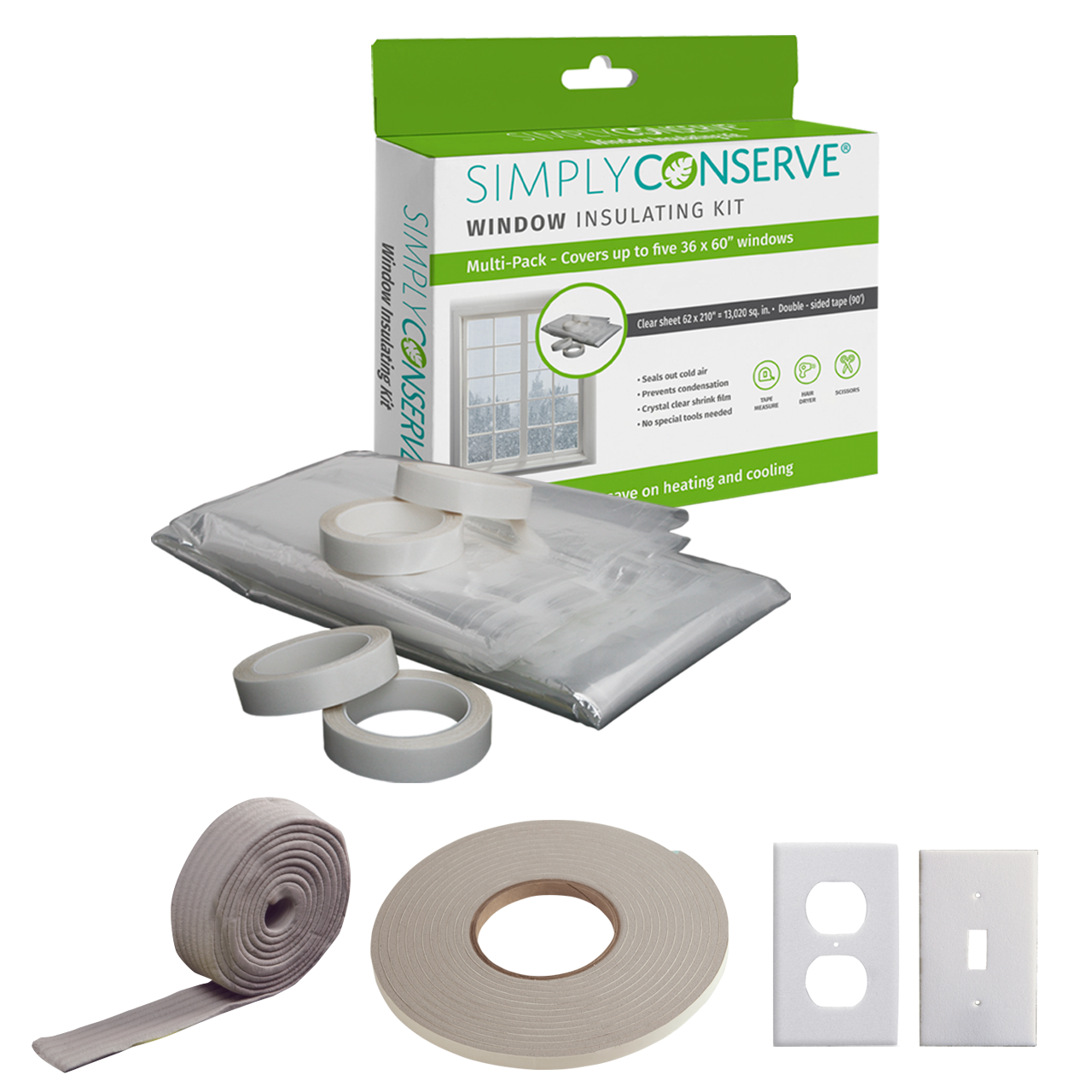 Am Conservation Group, Inc. AM-E1503DP Simply Conserve 5-Window Indoor Window Insulating Kit