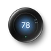 Nest Learning Thermostat Polished Obsidian cooling to 78 degrees