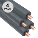 4-Pack Pipe Insulation, 1/2" Wall for 1/2" Copper Pipe, 3 foot piece