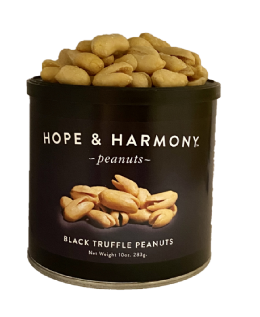 Our Black Truffle  peanuts are made from gourmet Italian black truffles and extra large Virginia peanuts. The truffles add a touch of  luxury taste and aroma. These peanuts are excellent as a delicious snack or appetizer.    A new experience for your palate, perfectly roasted Virginia peanuts and a small part of black truffle and sea salt sprinkled on top. This really is the ultimate Truffle peanut.