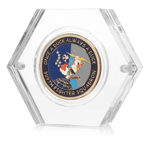 RecoveryChip Black Diamond Square Medallion Challenge Coin Chip Display Stand Holder Magic Suspension Box