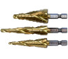 OEM Tools Spiral Step Drill Set, 3pc