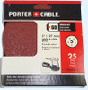 Porter Cable Abrasive Paper, 60 Grit Sanding Disc, Hook & Loop Backed, 5" Dia, 5 Hole, pkg/25