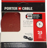 Porter Cable Abrasive Paper, 180 Grit Sanding Disc, Hook & Loop Backed, 5" Dia, 5 Hole, pkg/25