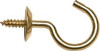 Hindley Solid Brass Cup Hooks - 7/8" Overall Length - Box/100