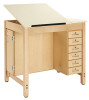 Diversified Woodcrafts Drawing Table With 6 Drawers and Drawing Board Storage - One Piece Top - 42"w x 30"D