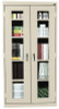 Sandusky Lee Clear View Storage Cabinet - 36"W x 72"H x 24"D, Putty, 4 Adjustable Shelves