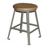 Montisa  Angle Leg Stool - 26" High Wood Seat, Gray