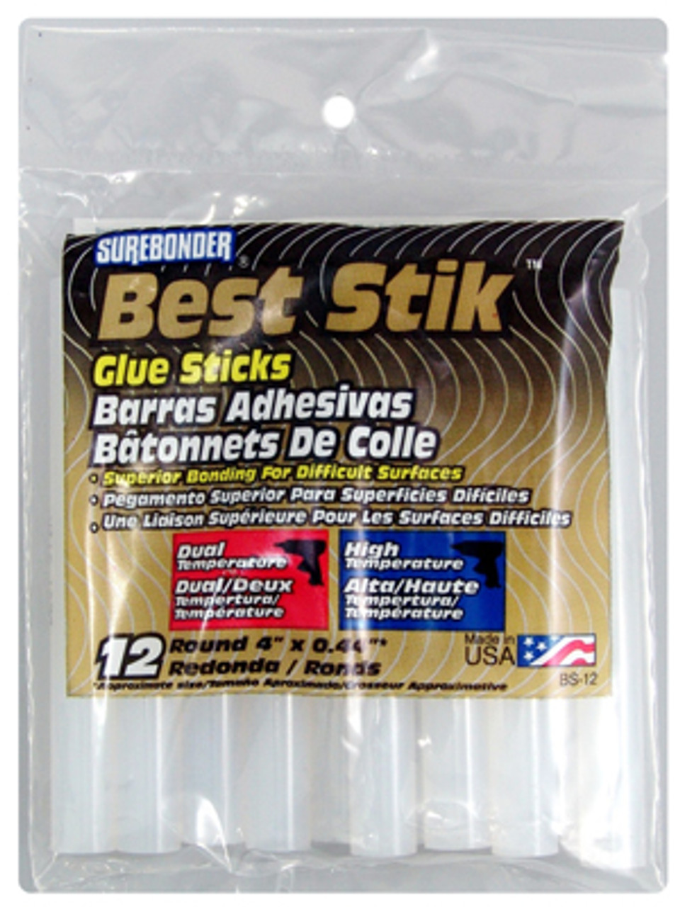 Surebond Hot Melt Glue Sticks, 7/16 x 4, Clear, All-Temp, pkg
