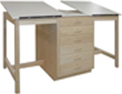 Hann 2 Student Drawing Table 393/4" High 6 Drawer Adjustable Top