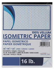 Pacific Arc Isometric Grid Paper, 11"x17", 50pc