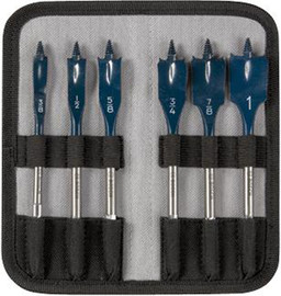 Bosch Daredevil Spade Bit Set - 6 pc Bit Set, 3/8"-1" With Nylon Pouch