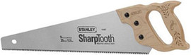 Stanley SharpTooth Finish Hand Saw - 26", 12 TPI, Wooden Handle