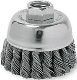 Weiler/Dualife Knot Type Cup Brush - 4" Dia/.014 Wire/Dualife Knot - 9000 Max RPM