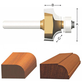 Vermont American Round Over Bit - 3/8" Radius, 1/4" Shank