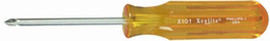 Xcelite Round Shank Phillips Screwdriver, #2 Tip, 4" Blade, 7-5/8" Overall Length, 1/4" Blade Dia