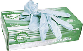 Disposable Nitrile Gloves, Medium, Box/100