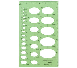 Pacific Arc Isometric Ellipse Template -  27sizes, 1/8" - 2"