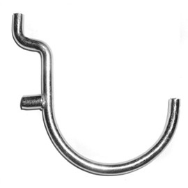 Single Arm Pegboard Loop Hook - 2" Projection Length, 1/4" Wire Size, 2" Height, 1-1/4" Hook Length