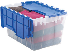 Akro-Mils Keep-Box Storage Container - Blue/Clear, 21-/12"W x 15"D x 12-1/2"H