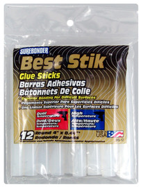 Surebond Hot Melt Glue Sticks, 7/16" x 4", Hi-Temp, pkg/12
