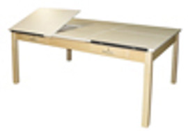 Hann Four Student Drawing Table - Fiberesin Top, 76"W x 48"D x 30"H - No Drawers