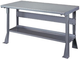 Montisa  Open Base Bench - Astro Gray - Steel Top, 6ft  x 24"