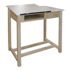 Hann Drawing Table - 2 Piece Fixed Top Drawing Table WIth Board and Drawer Unit