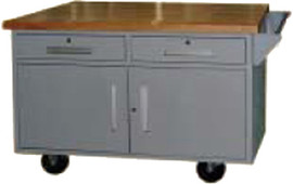 GMI Mobile Work Station - w/60"  Maple Top, Charcoal Gray