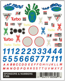 Woodland Scenics Dry Transfer Decals - Sponsers and Numbers