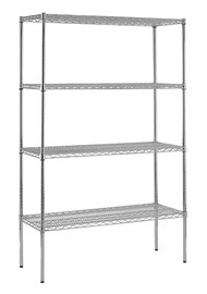 Sandusky Lee Chrome Wire Shelving - 48"W x 24"D x 74"H - 800 lb. Shelf Capacity