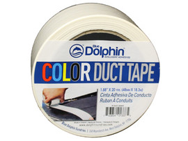 Blue Dolphin Color Duct Tape, 2"W x 20 yd, White