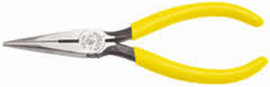 Klein Long Chain Nose Pliers - 6", Serrated Jaws/Side Cut/Vinyl