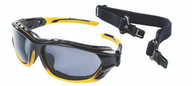 Sellstrom XPS530 Premium Sealed Safety Glasses - Yellow and Black Frame - Smoke Lens